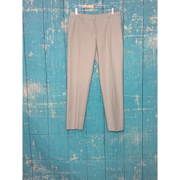LaFayette 148 New York beige flat front straight legs pants size 6 - Picture 5 of 7